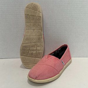 TOMS Bubblegum Pink Kids 5Y Slip On Espadrilles Good Condition